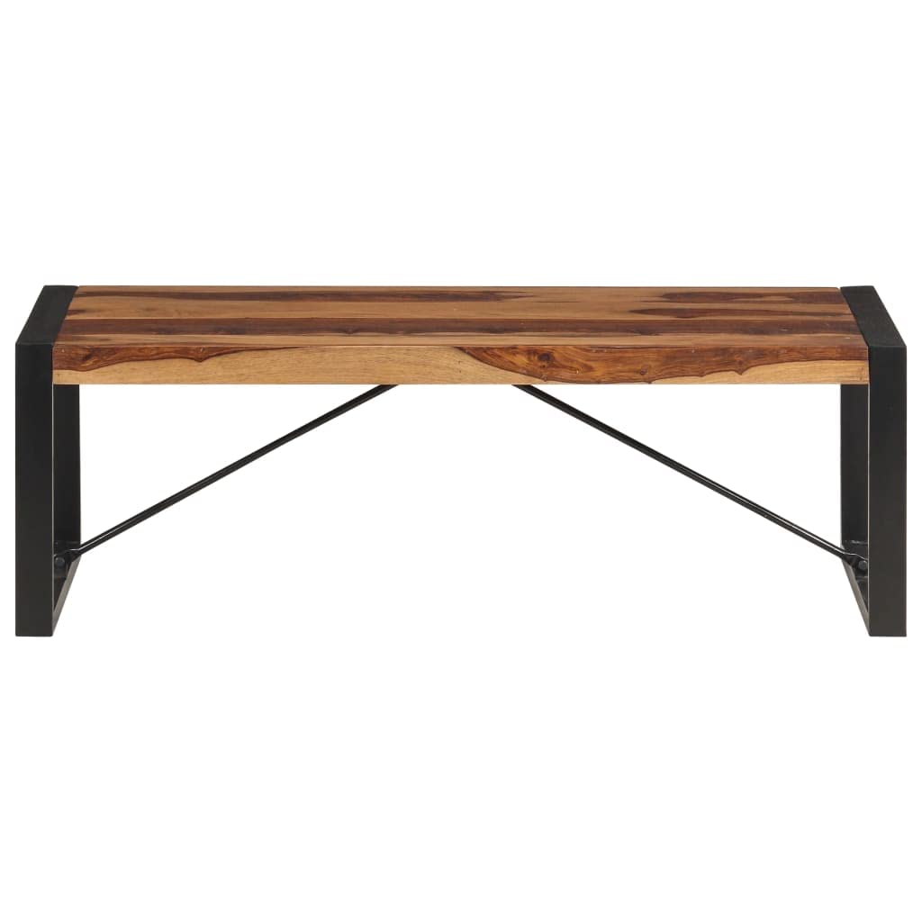 Solid Sheesham Wood Coffee Table with Steel Legs V978825