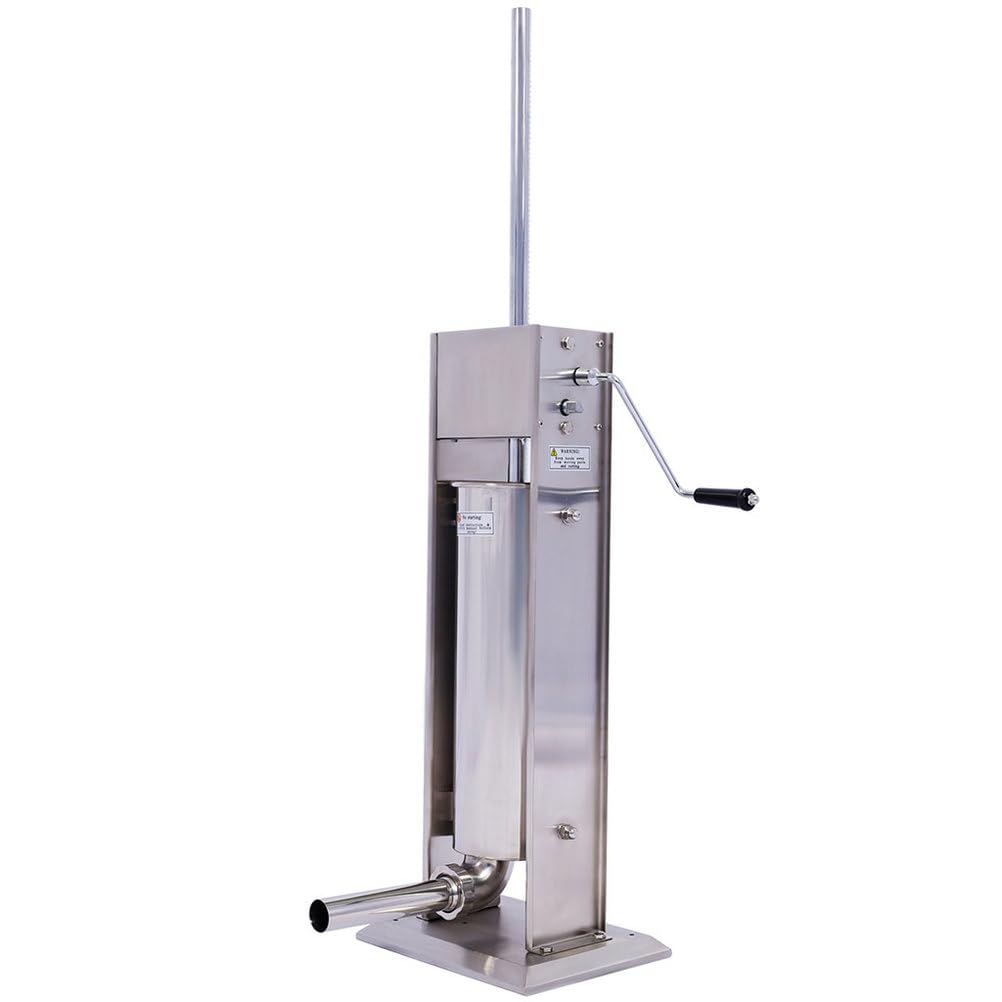 7L Stainless Steel Vertical Sausage Stuffer with 4 Stuffing Tubes U35489