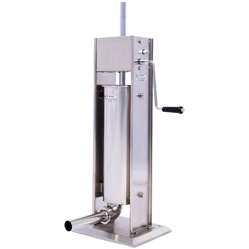 7L Stainless Steel Vertical Sausage Stuffer with 4 Stuffing Tubes U35489