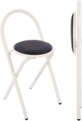 18in Padded Folding Stool with Backrest N628