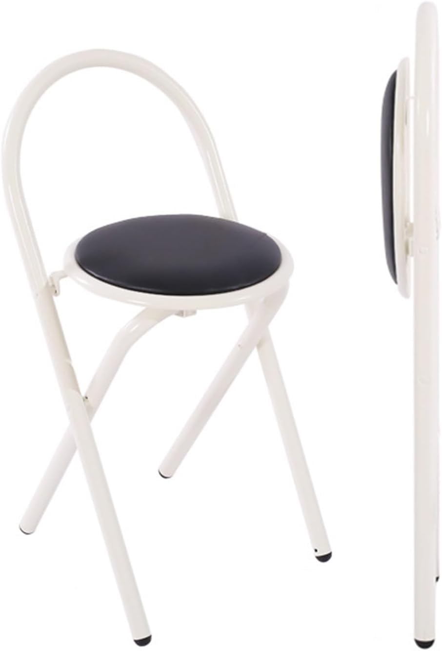 18in Padded Folding Stool with Backrest N628