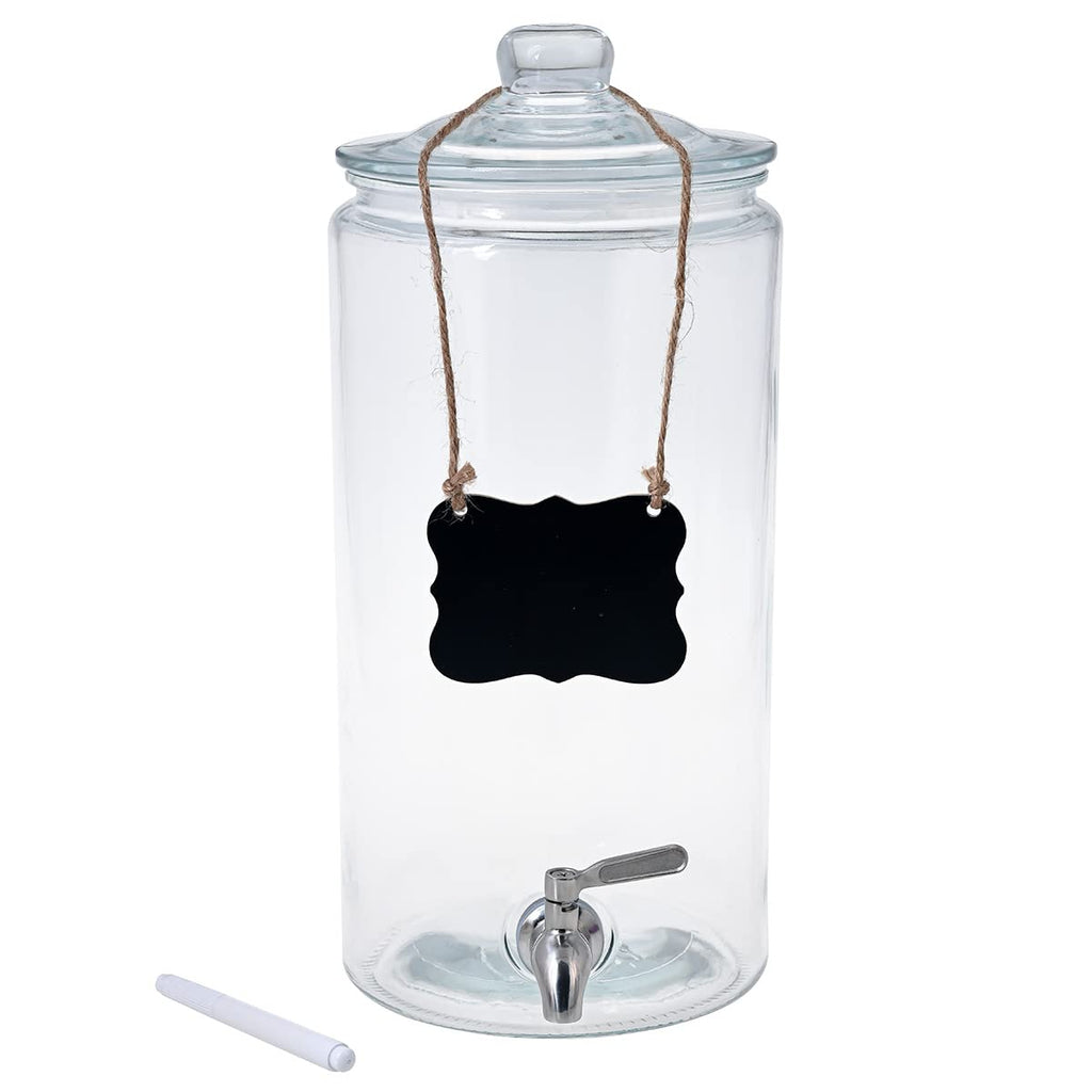 2 Gallon Glass Beverage Dispenser with Stainless Steel Spigot L657052