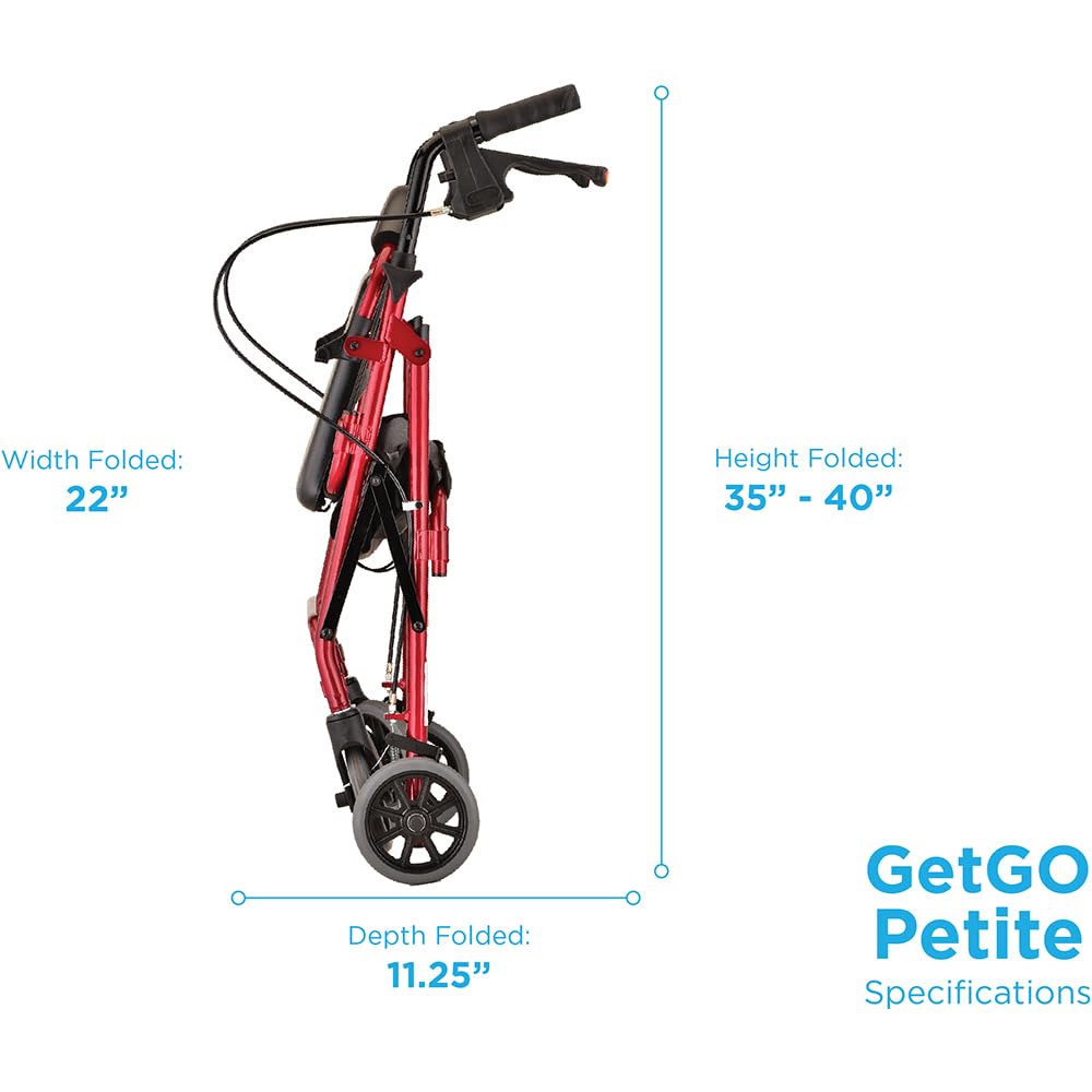 Lightweight Folding Narrow Rollator Walker with Seat L234