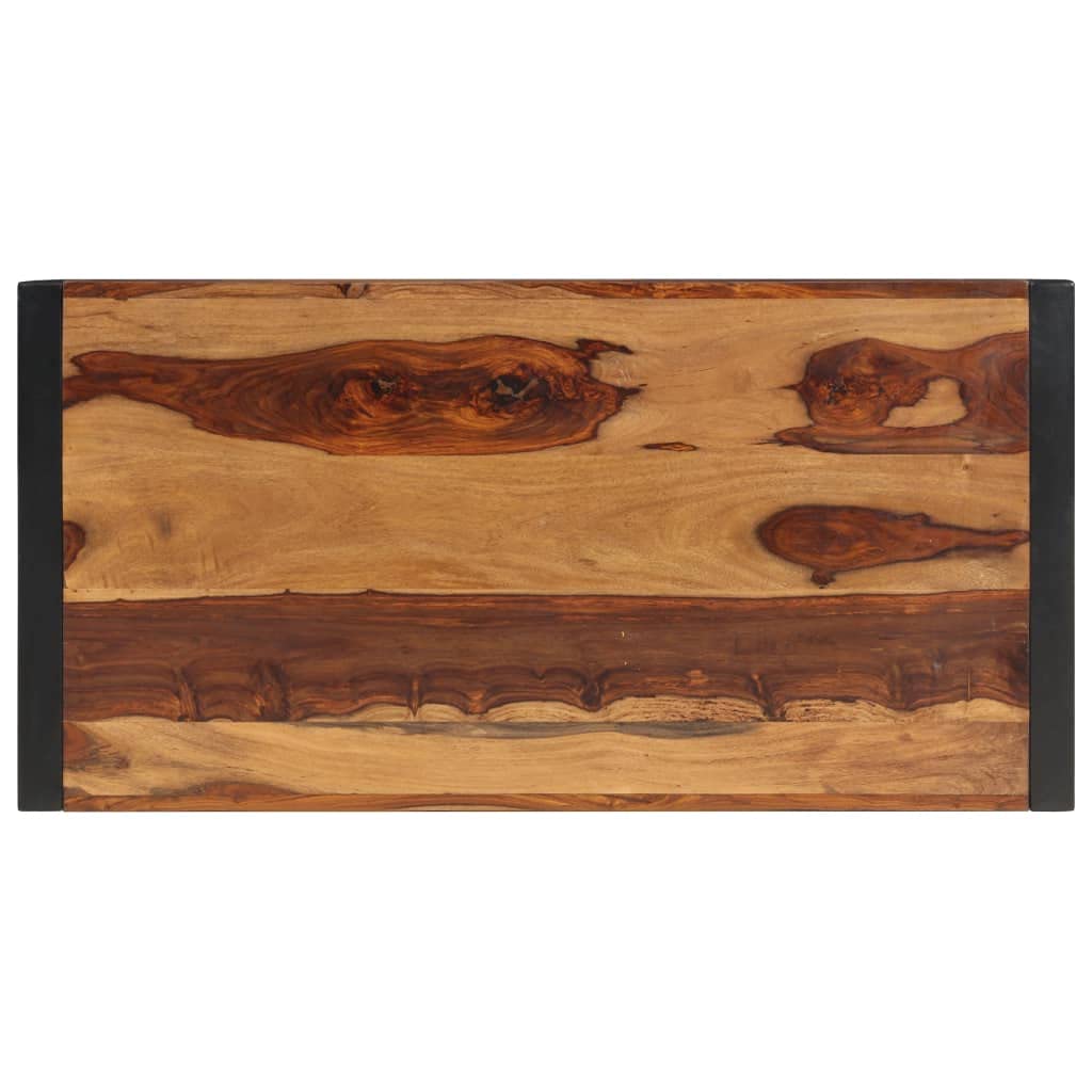 Solid Sheesham Wood Coffee Table with Steel Legs V978825