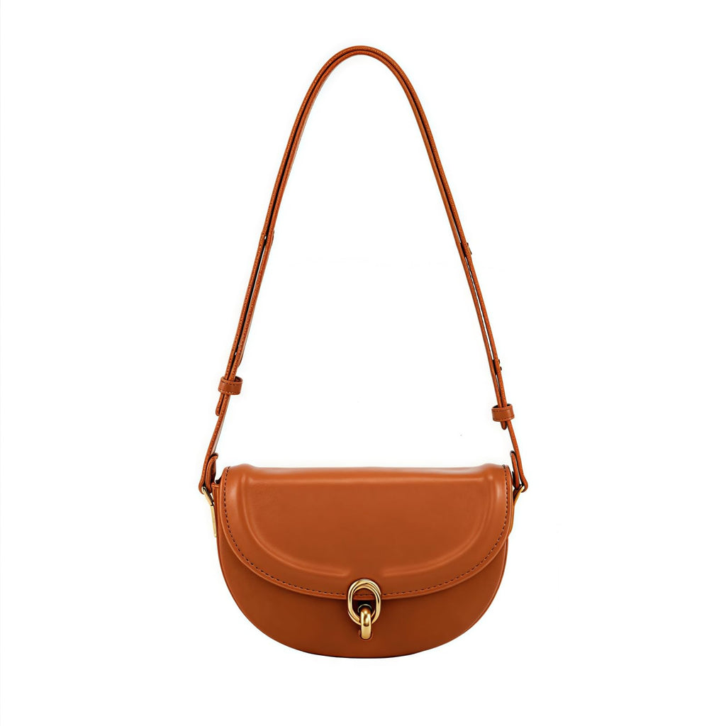 Small Vintage Leather Crossbody Saddle Bag X4313