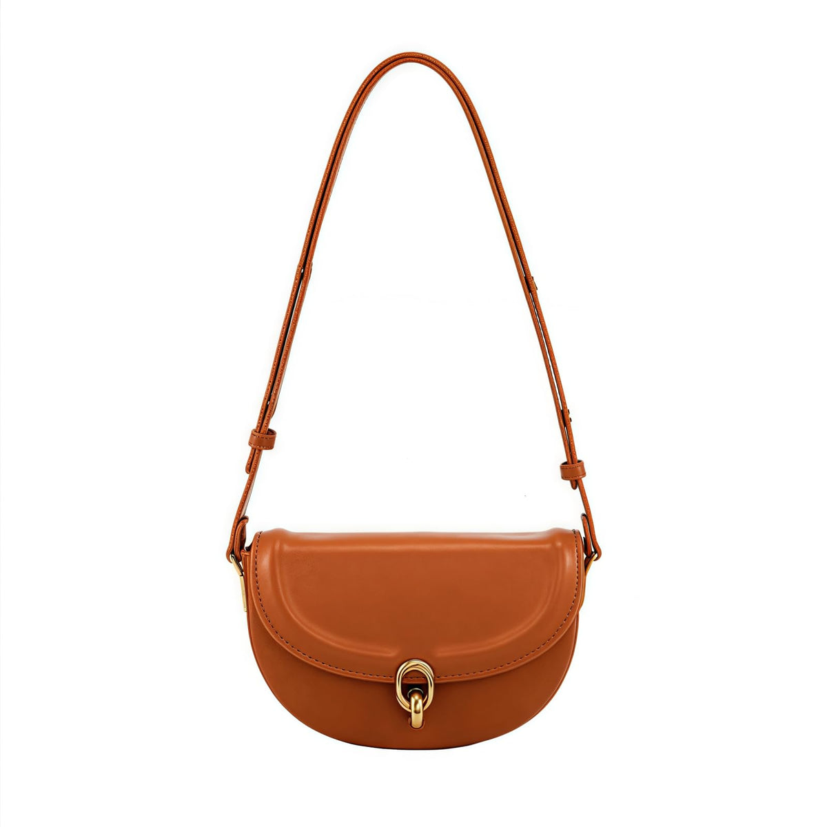 Small Vintage Leather Crossbody Saddle Bag X4313