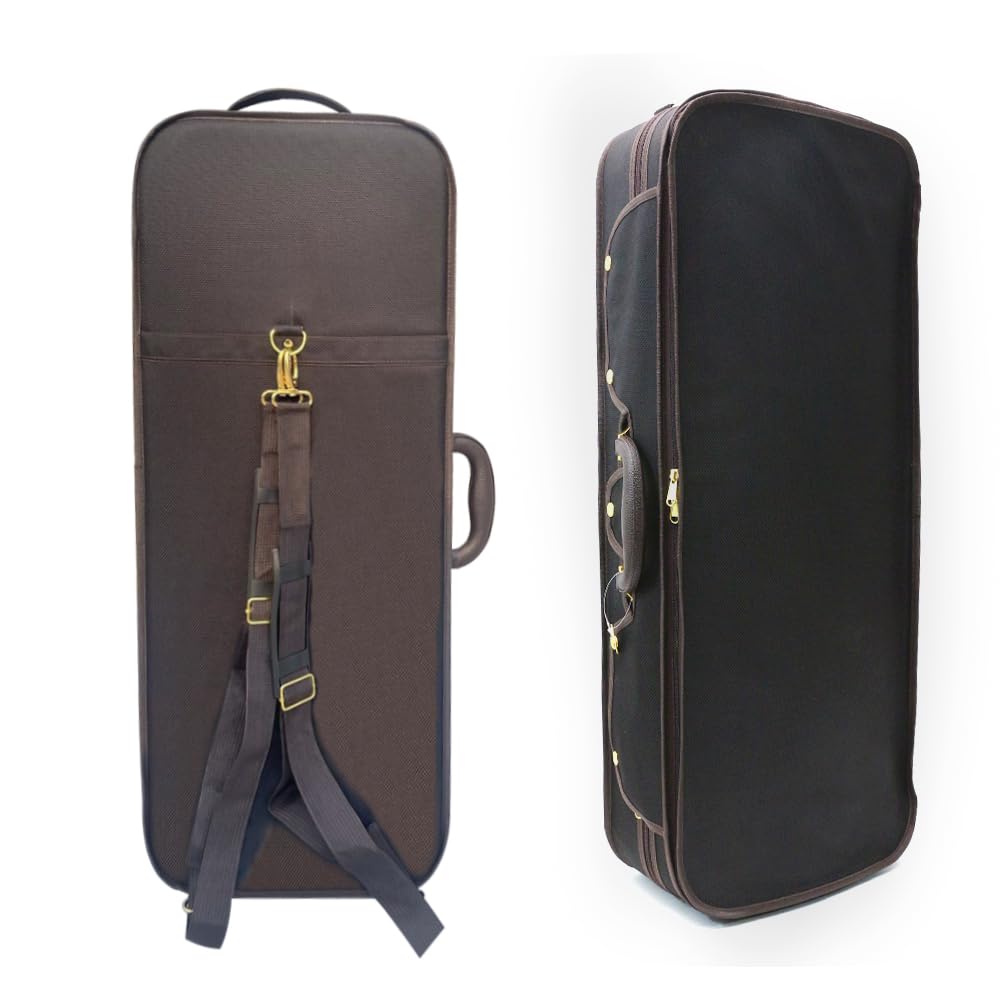 Double Violin Case Wooden Nylon Oxford Silk Interior Y212
