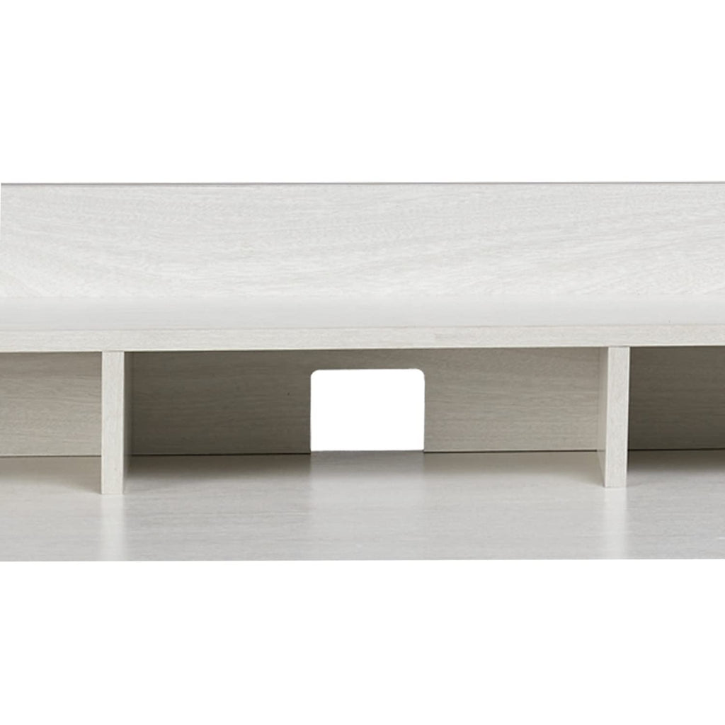 Oak White Computer Desk with 4 Drawers and Hutch Shelf Q6185