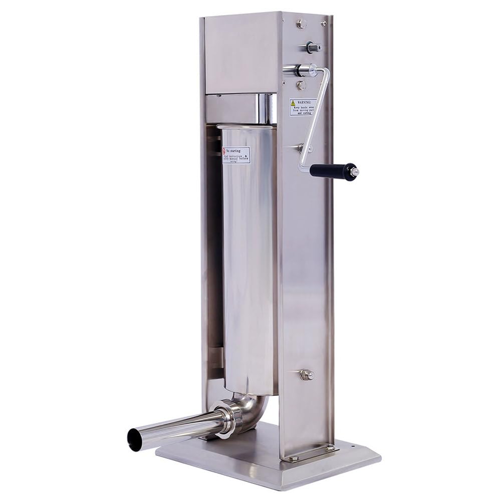 7L Stainless Steel Vertical Sausage Stuffer with 4 Stuffing Tubes U35489