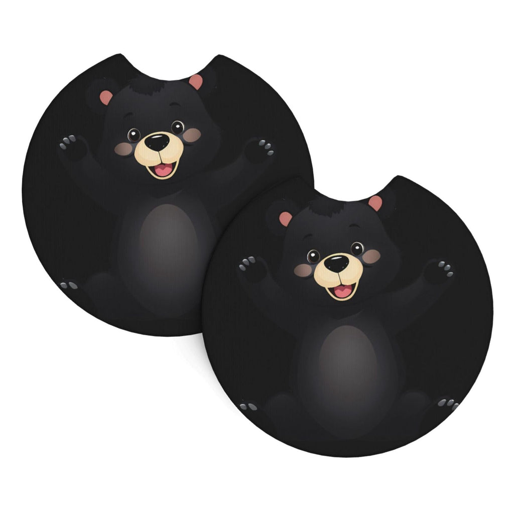 Black Bear Car Coaster Set of 2 S16314