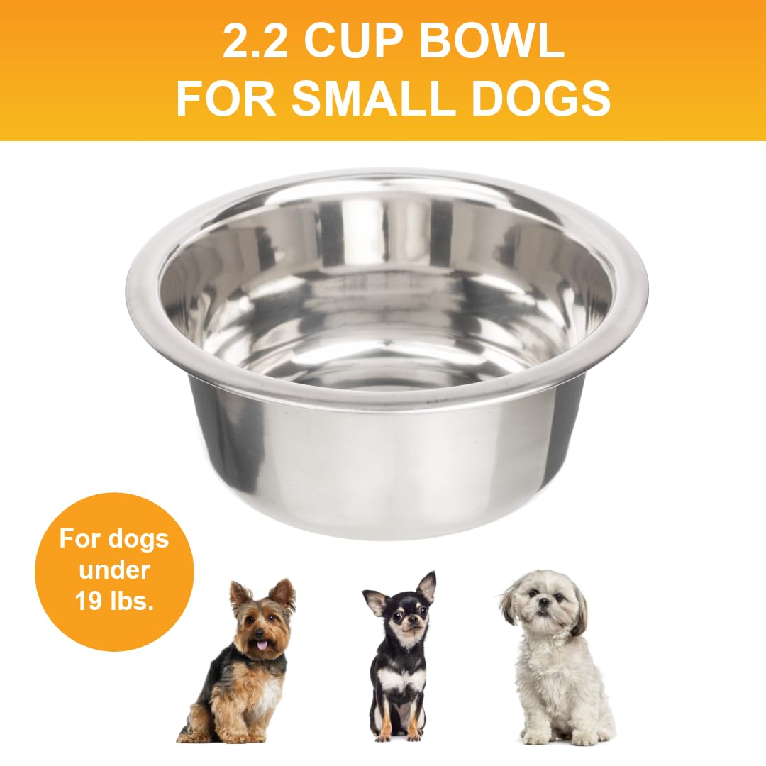 2.2 Cup Stainless Steel Dog Bowls Set of 2 A66310