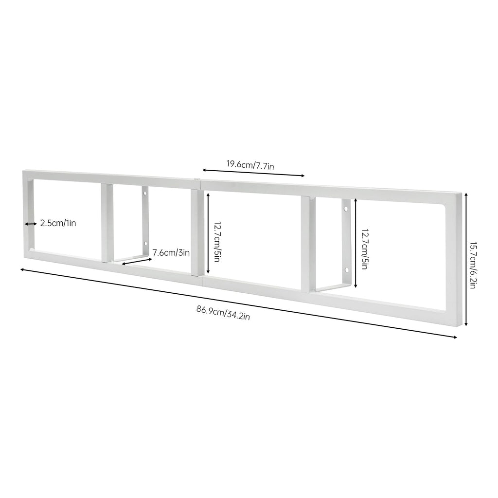 34 Inch Wall Mount Media Storage Rack, 3 pcs CD DVD Organizer Metal Shelf, White I9773