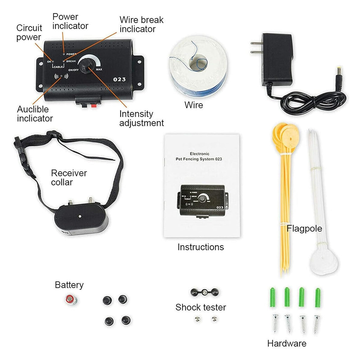 Electric Dog Fence, In-Ground Pet Containment System, Waterproof Training Collar X5086