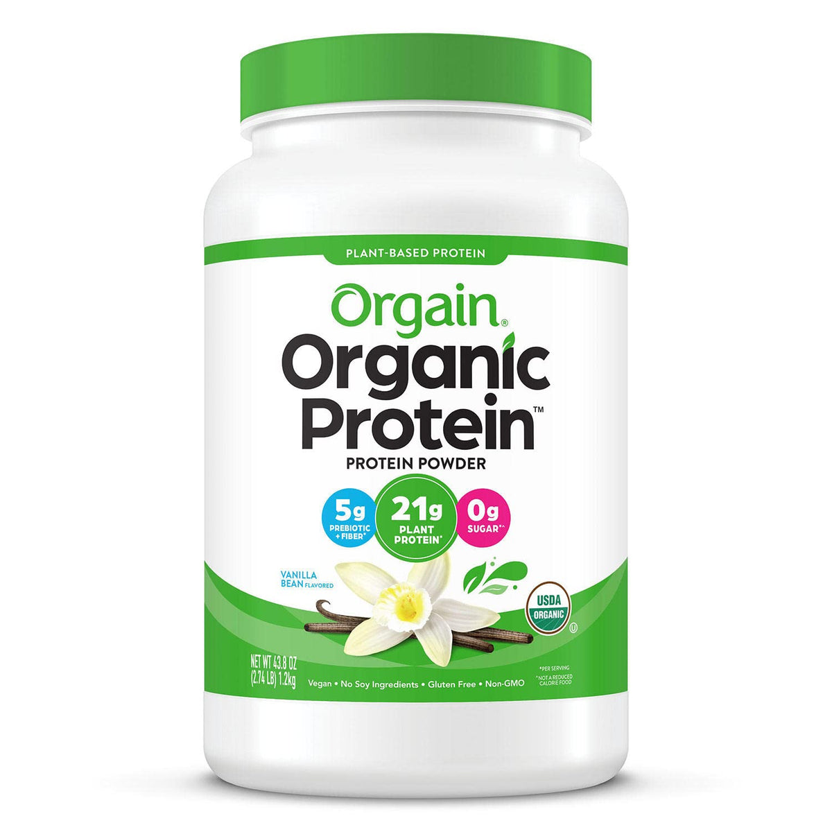 Organic Plant Based Protein Powder Vanilla Bean 2.74 lb X7297