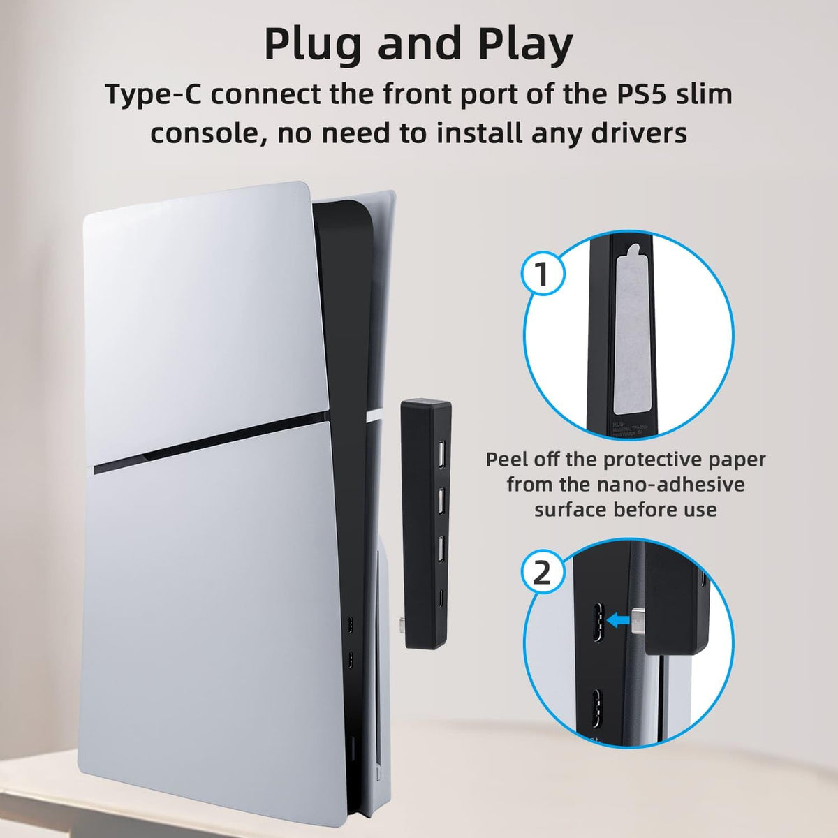 Black 4 Ports USB 2.0 Hub E91210
