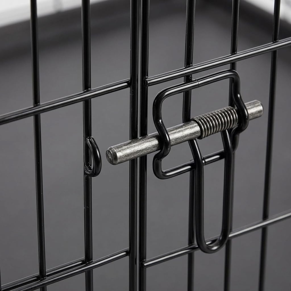 48 Inch Heavy Duty Folding Metal Wire Dog Crate with Double Doors M71049