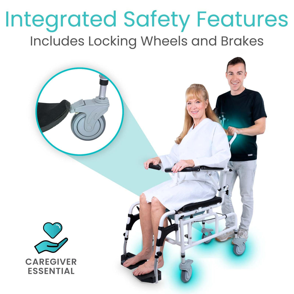 Reclining Shower Chair with Wheels E251