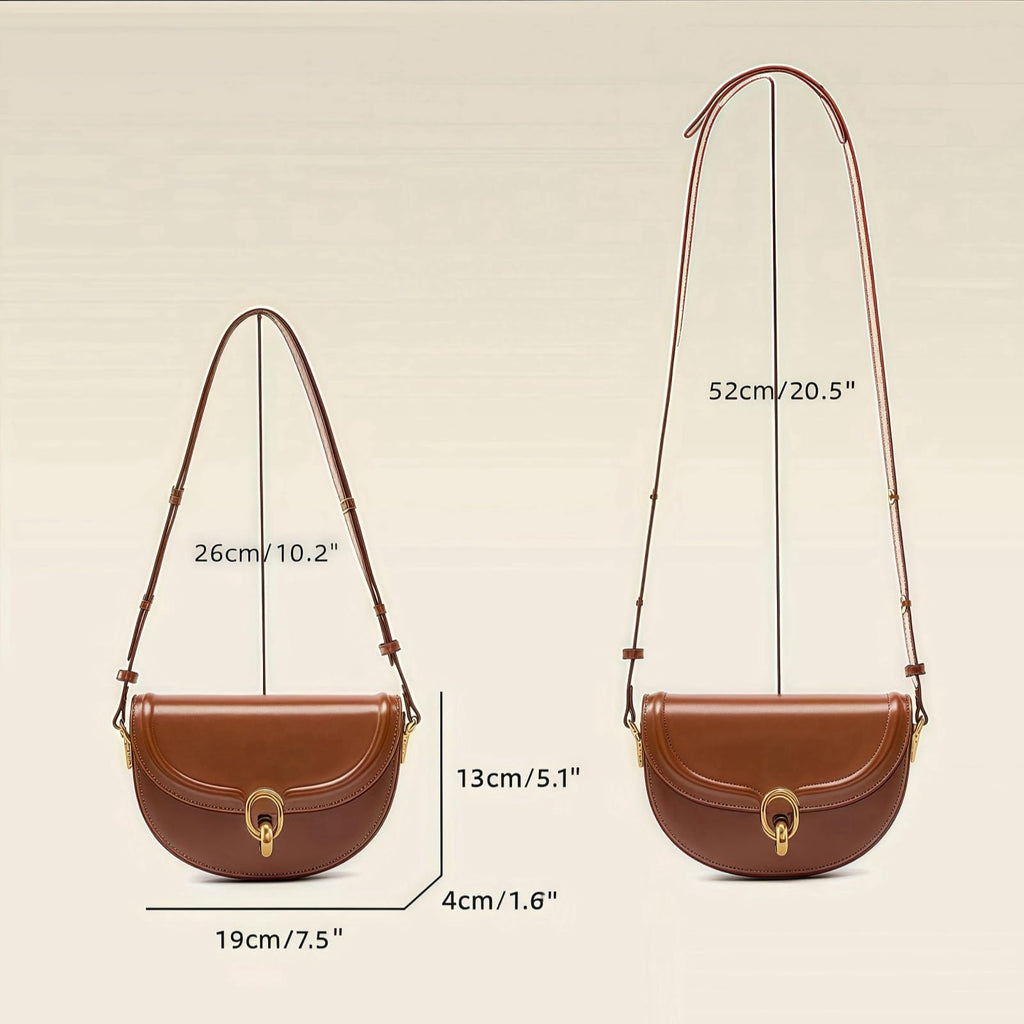 Small Vintage Leather Crossbody Saddle Bag X4313