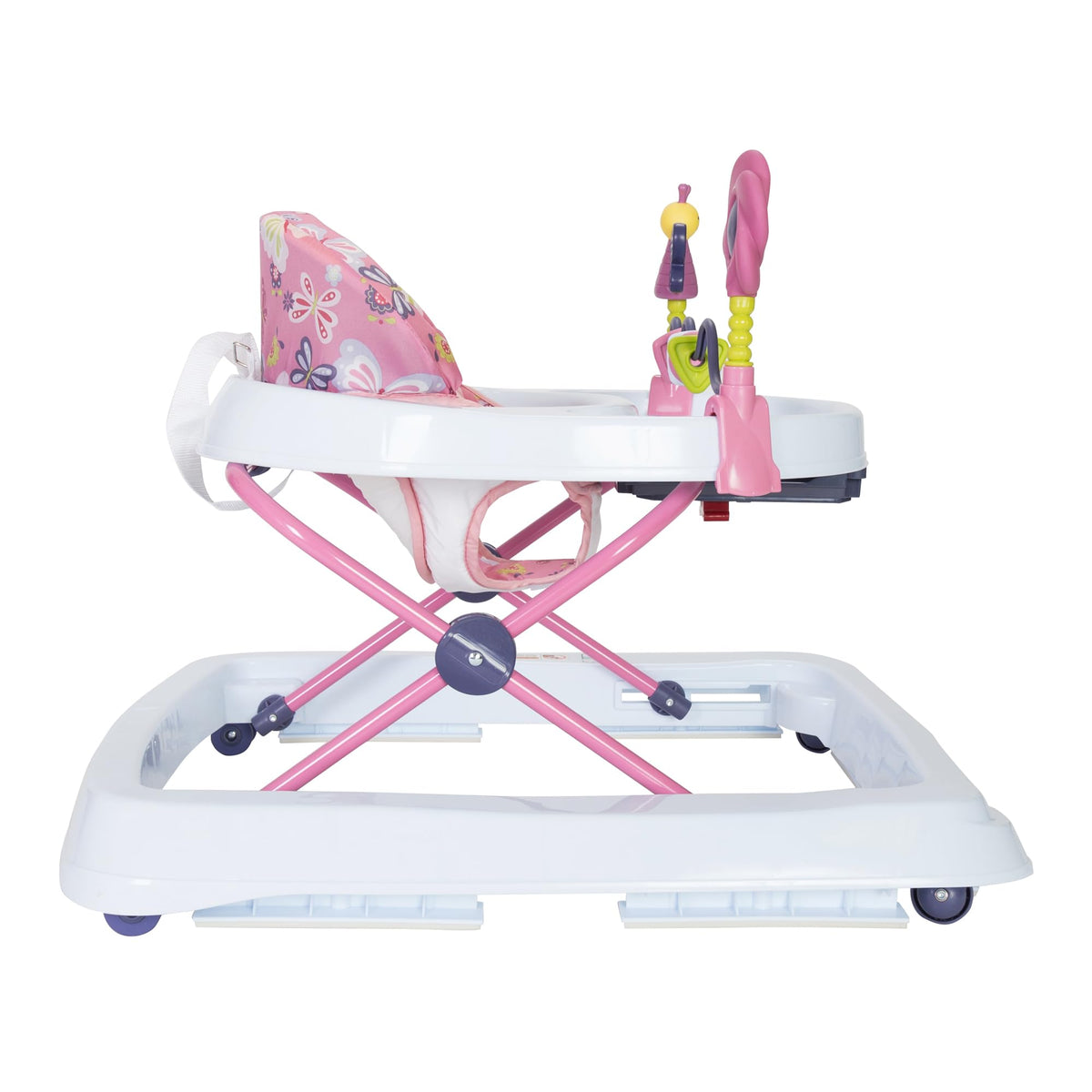 Activity Walker with Toy Bar, Front Wheels, Tray, Adjustable Height and Fold Frame Q735684