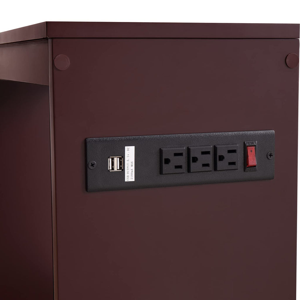 Cherry Nightstand with Charging Station V74743
