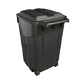 Black 45-Gallons Plastic Wheeled Trash Can with Lid E413