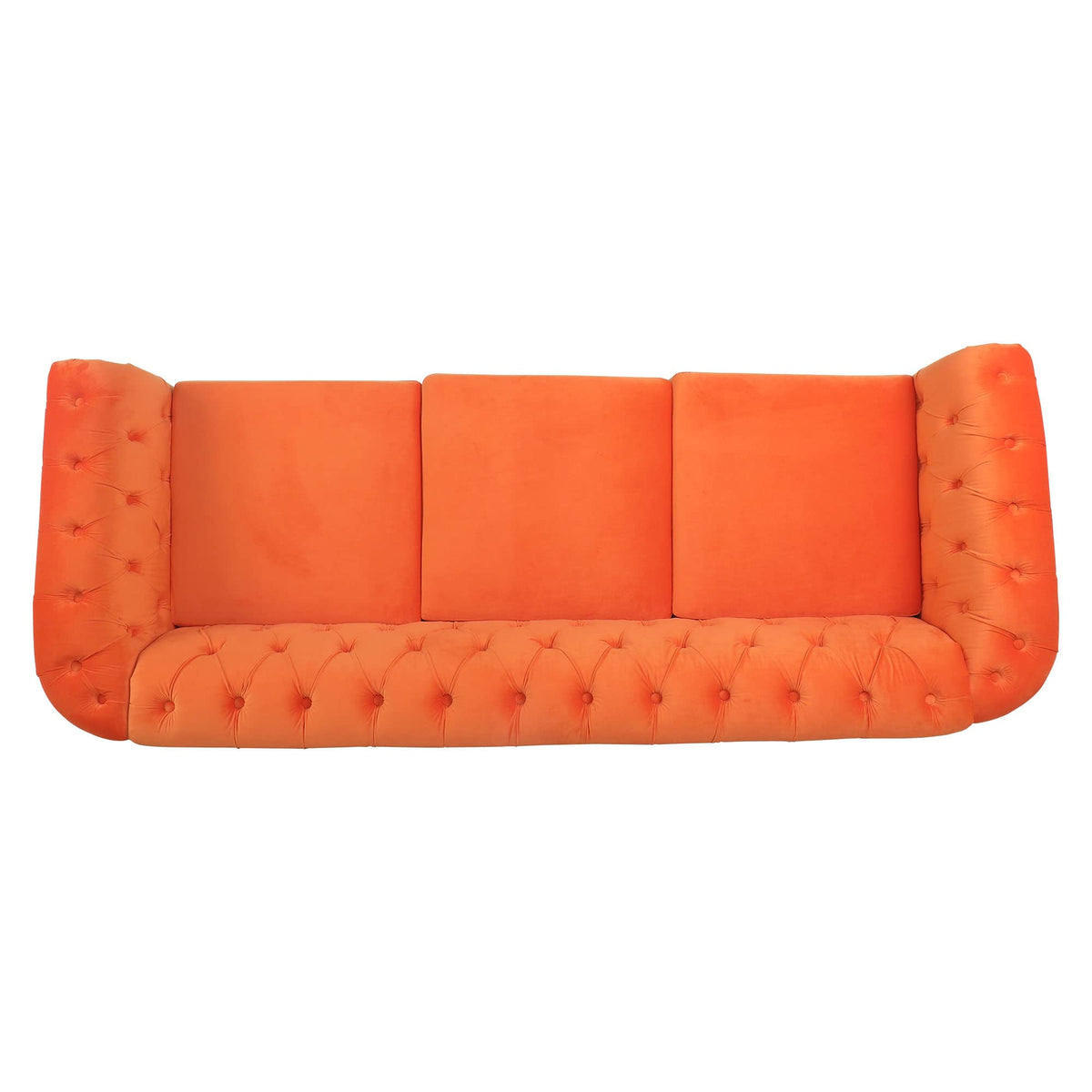Orange Velvet 3 Seater Sofa G5380