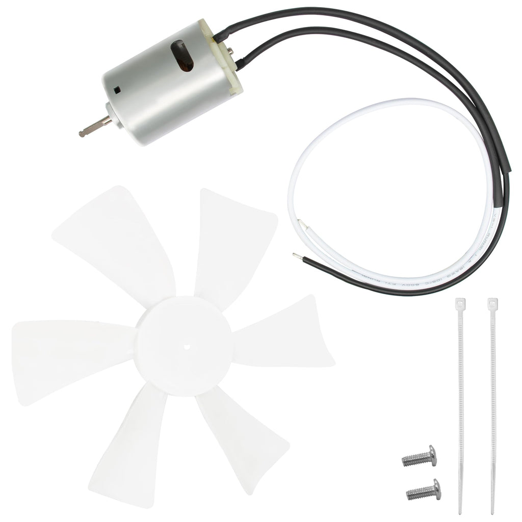 6 Inch White RV Vent Fan Blade with 12V D-Shaft Motor X7832