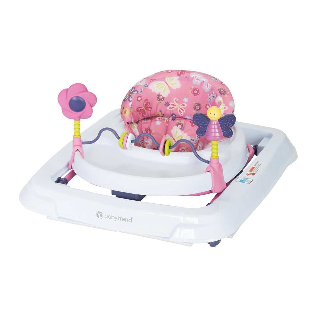 Activity Walker with Toy Bar, Front Wheels, Tray, Adjustable Height and Fold Frame Q735684