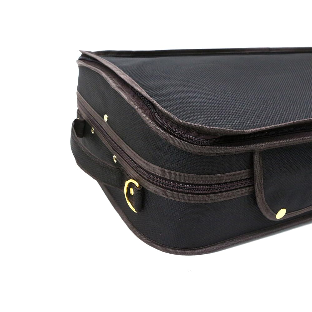 Double Violin Case Wooden Nylon Oxford Silk Interior Y212
