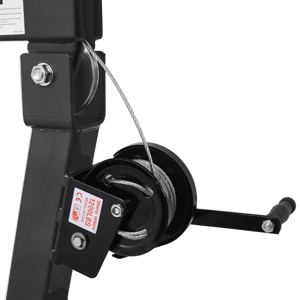 2000 lb Pickup Truck Davit Crane with Hand Winch U337449