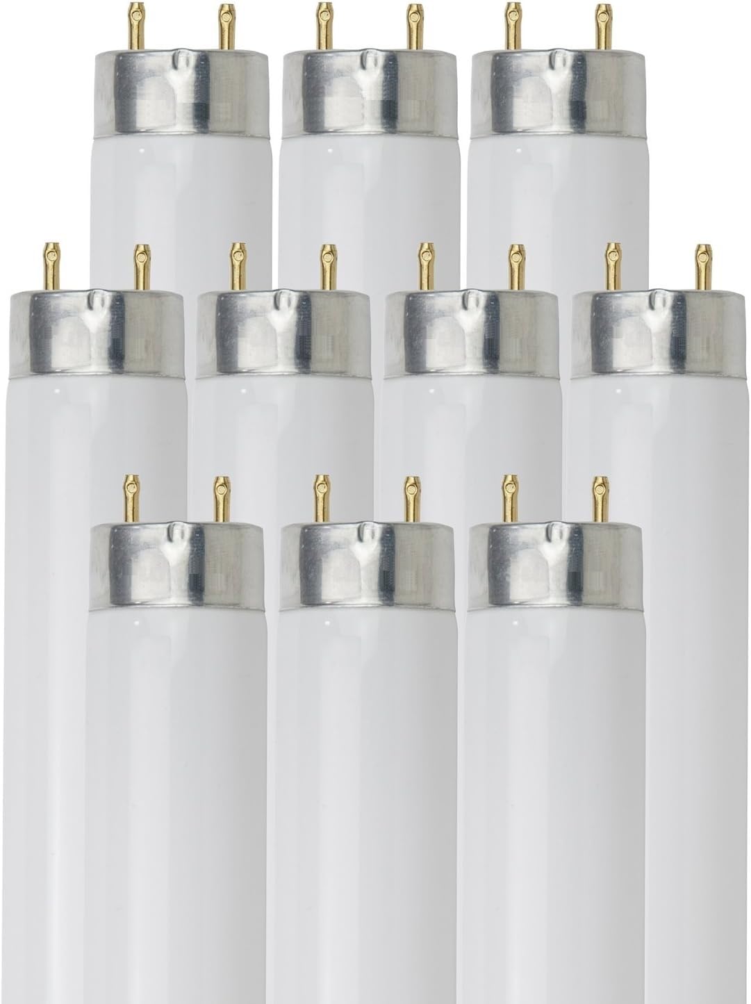 24 Inch T8 Fluorescent Tube Light Bulb 17W 3500K G13 Bi-Pin Pack of 10 P191