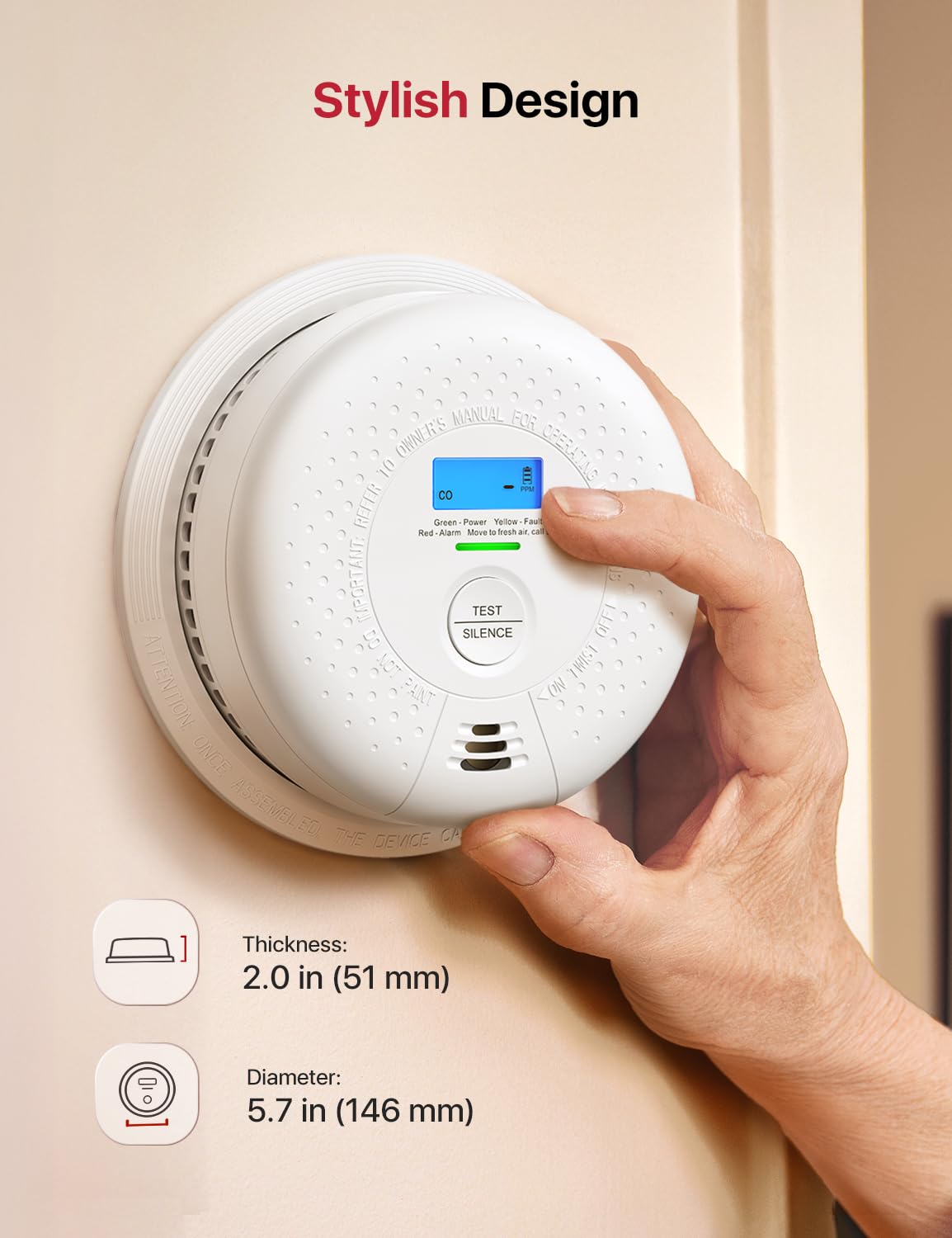 Wireless Interconnected Combination Smoke & CO Alarm J889