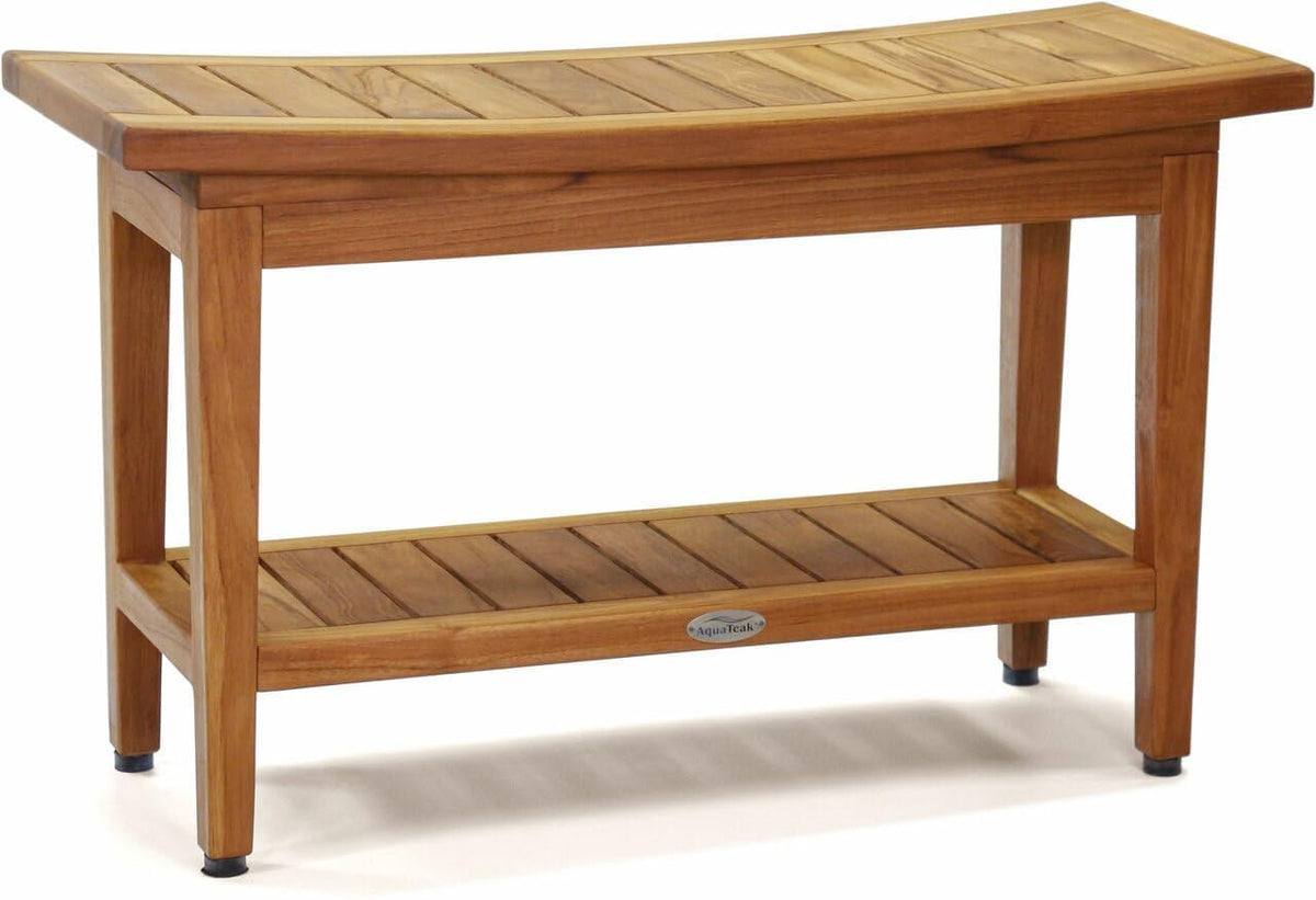 30" Teak Shower Bench with Shelf M728