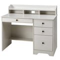 Oak White Computer Desk with 4 Drawers and Hutch Shelf Q6185