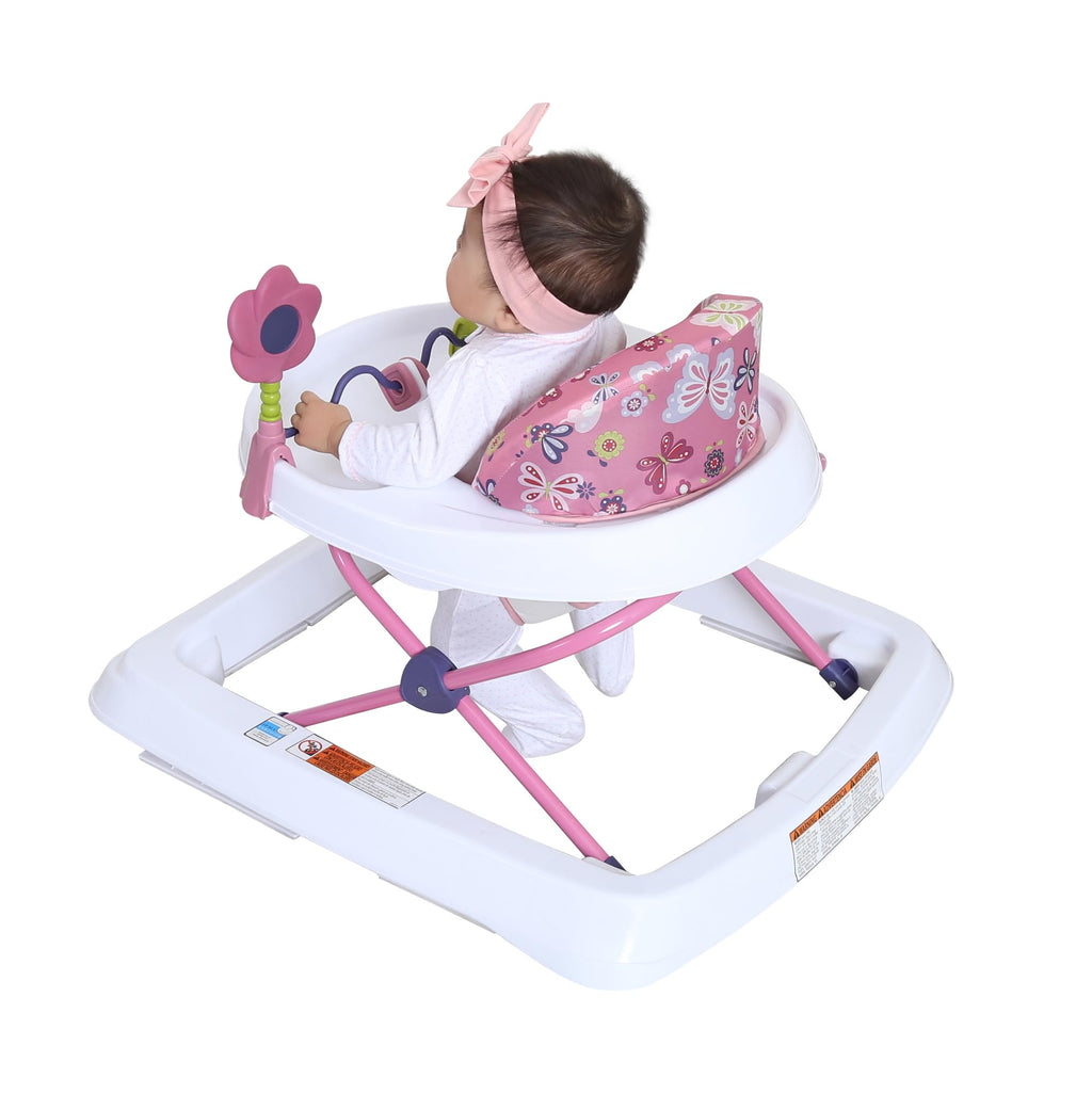 Activity Walker with Toy Bar, Front Wheels, Tray, Adjustable Height and Fold Frame Q735684