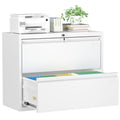 White 2 Drawer Metal File Cabinet with Lock U452472