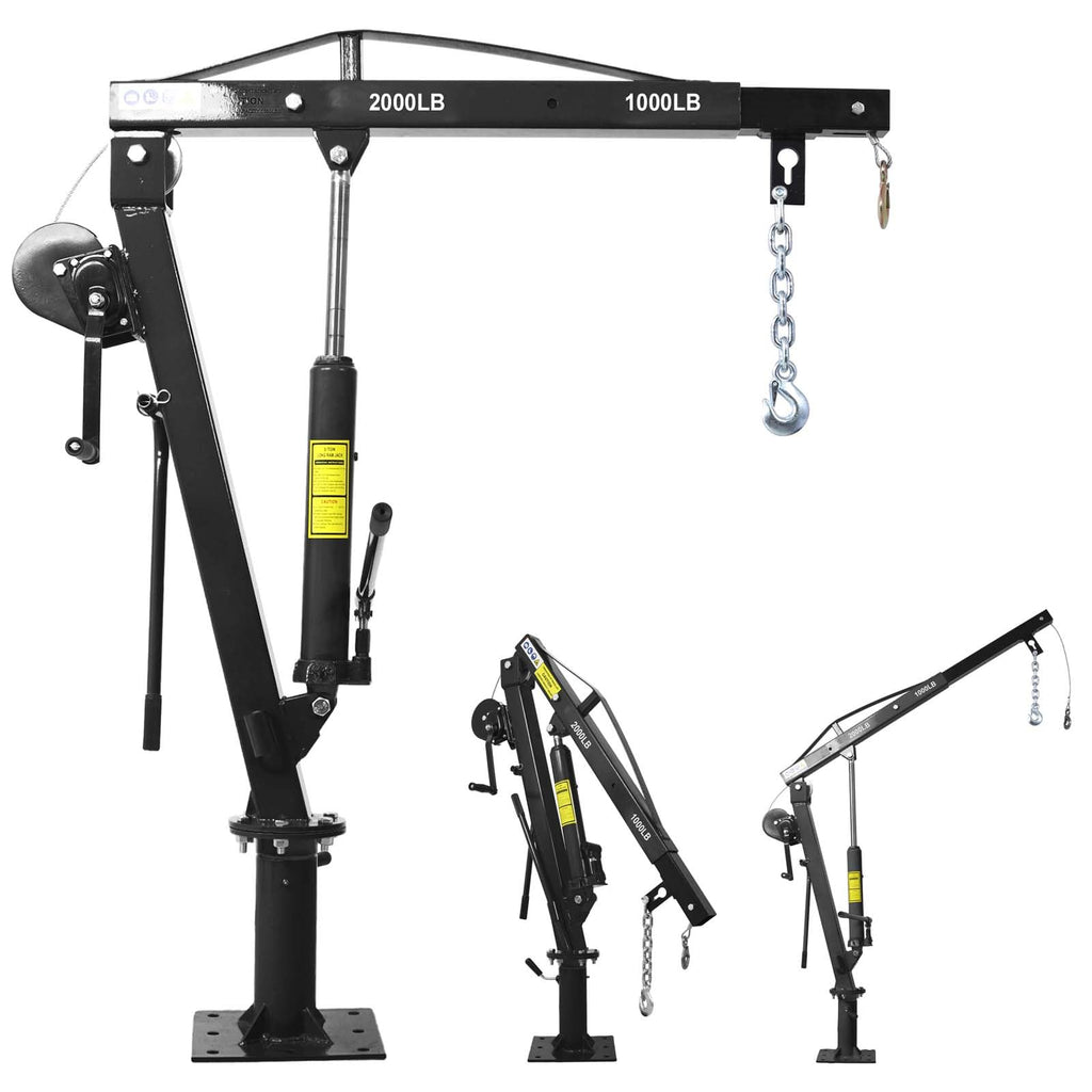 2000 lb Pickup Truck Davit Crane with Hand Winch U337449