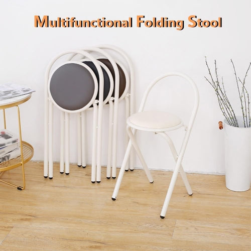 18in Padded Folding Stool with Backrest N628