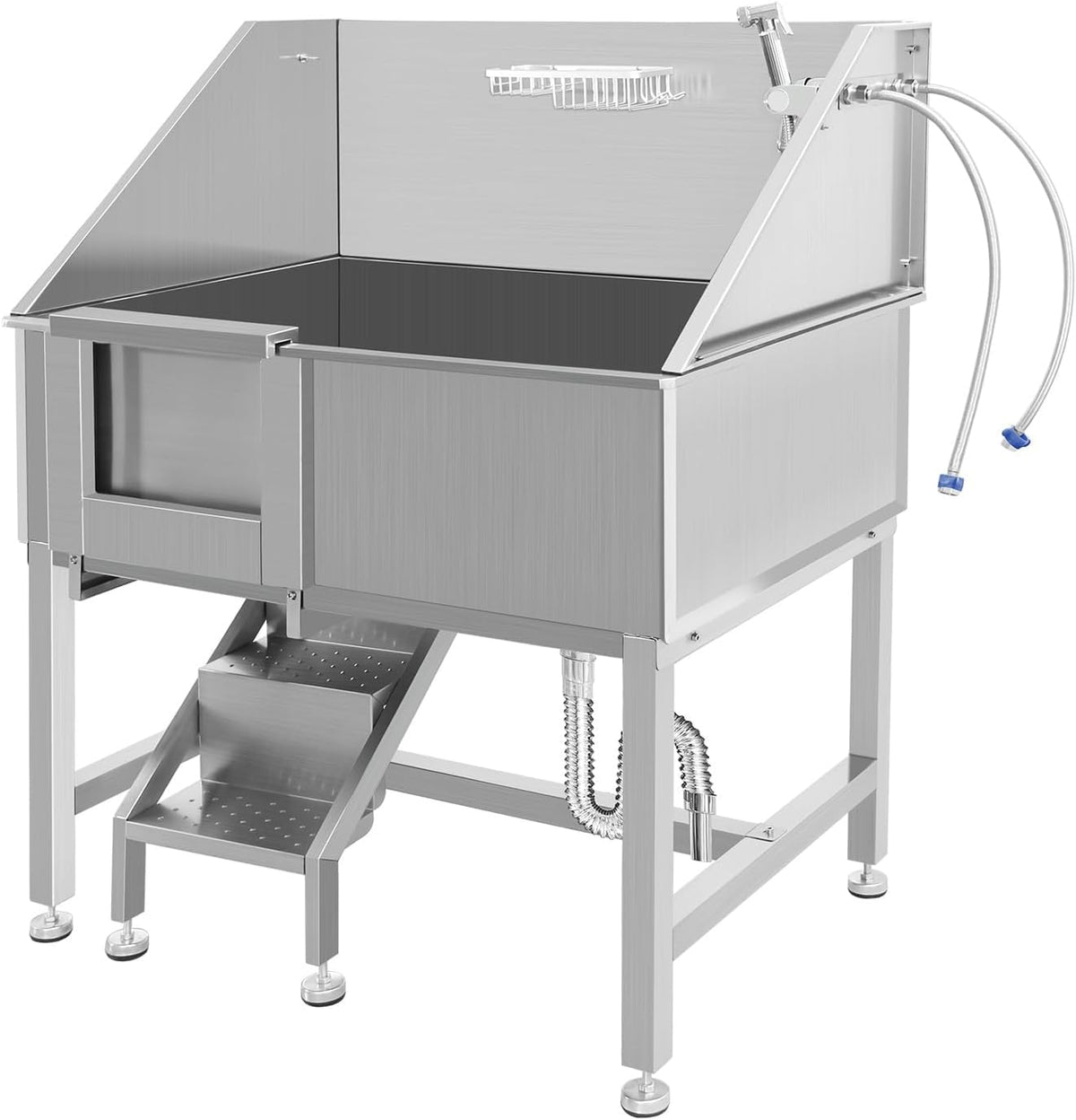 38" Stainless Steel Dog Grooming Tub with Ramp L823643