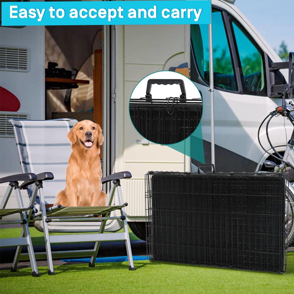 48 Inch Double-Door Dog Crate with Divider V14451