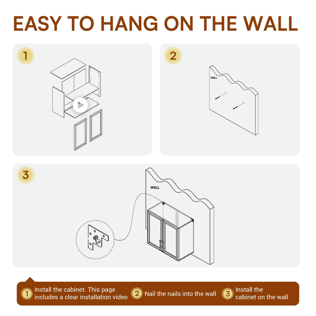 47.2" W Off White Wall Mounted Cabinet with Adjustable Shelf T67381