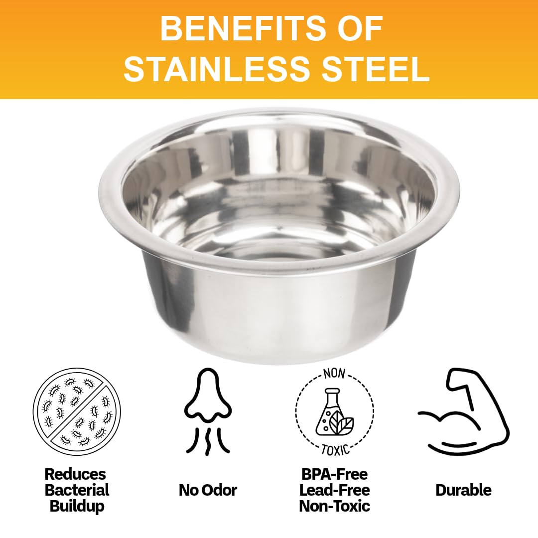 2.2 Cup Stainless Steel Dog Bowls Set of 2 A66310