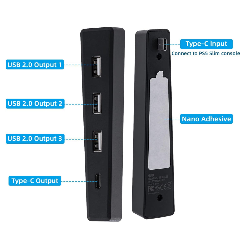 Black 4 Ports USB 2.0 Hub E91210