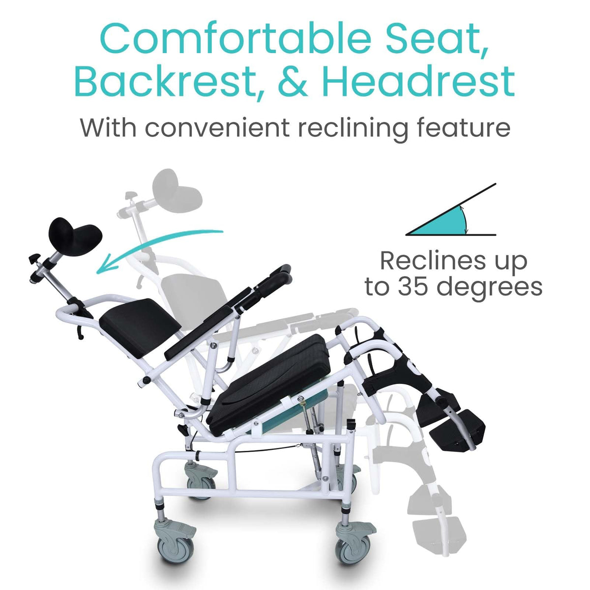 Reclining Shower Chair with Wheels E251