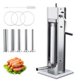 Manual 15LBS Stainless Steel Sausage Stuffer with 5 Stuffing Tubes S7185