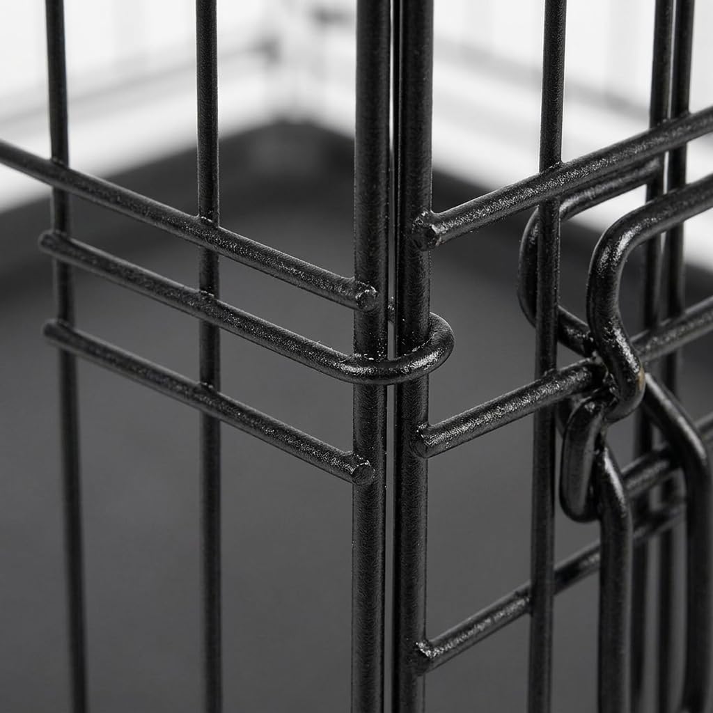 48 Inch Heavy Duty Folding Metal Wire Dog Crate with Double Doors M71049
