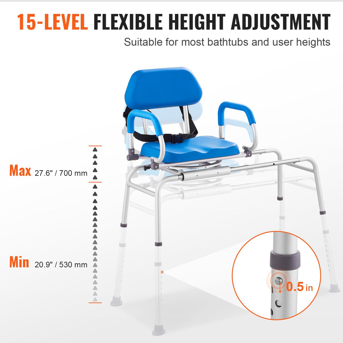 Sliding Tub Transfer Bench with 360 Degree Swivel Seat I432235