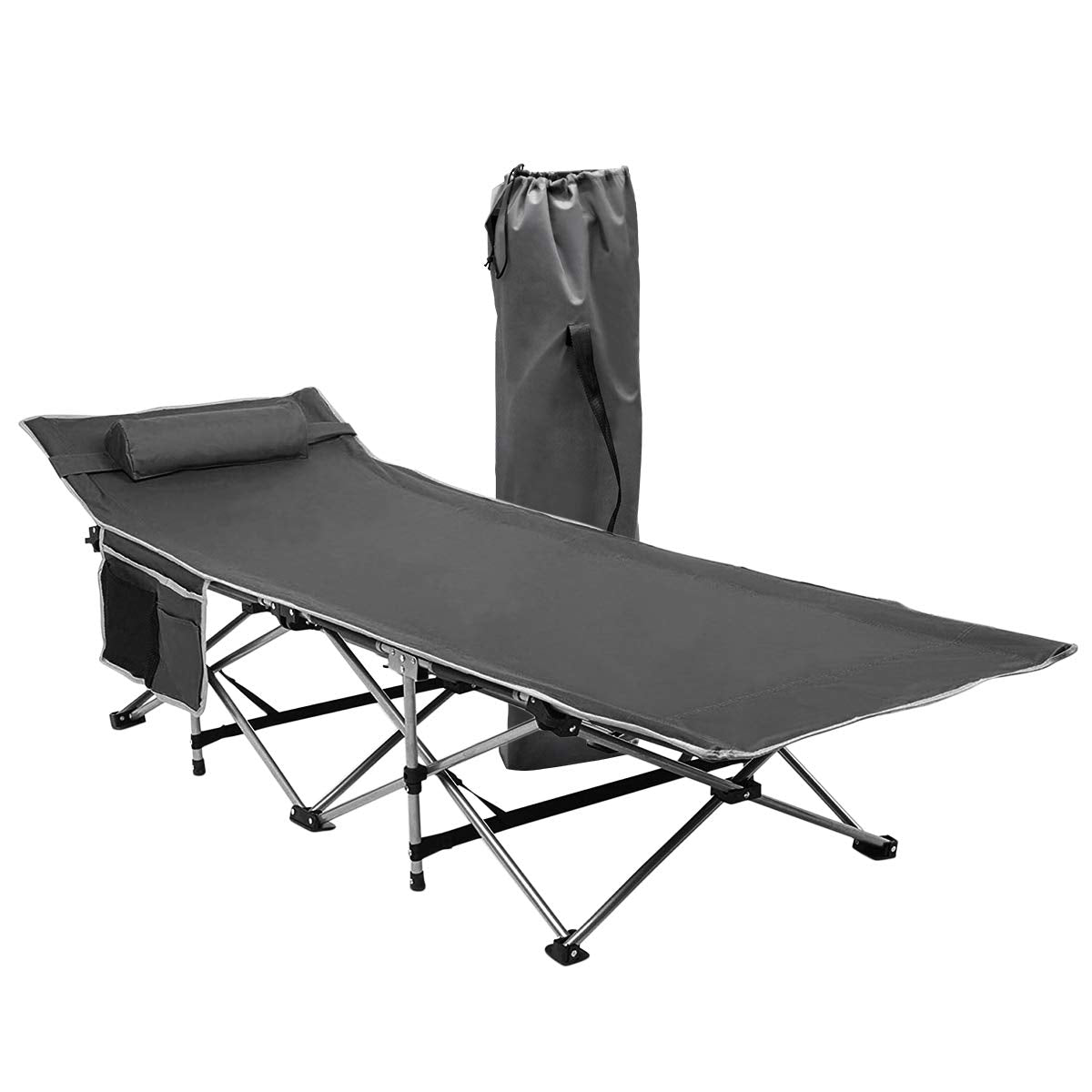 Folding Lightweight Portable Heavy Duty Travel Cot with Large Pocket T5977