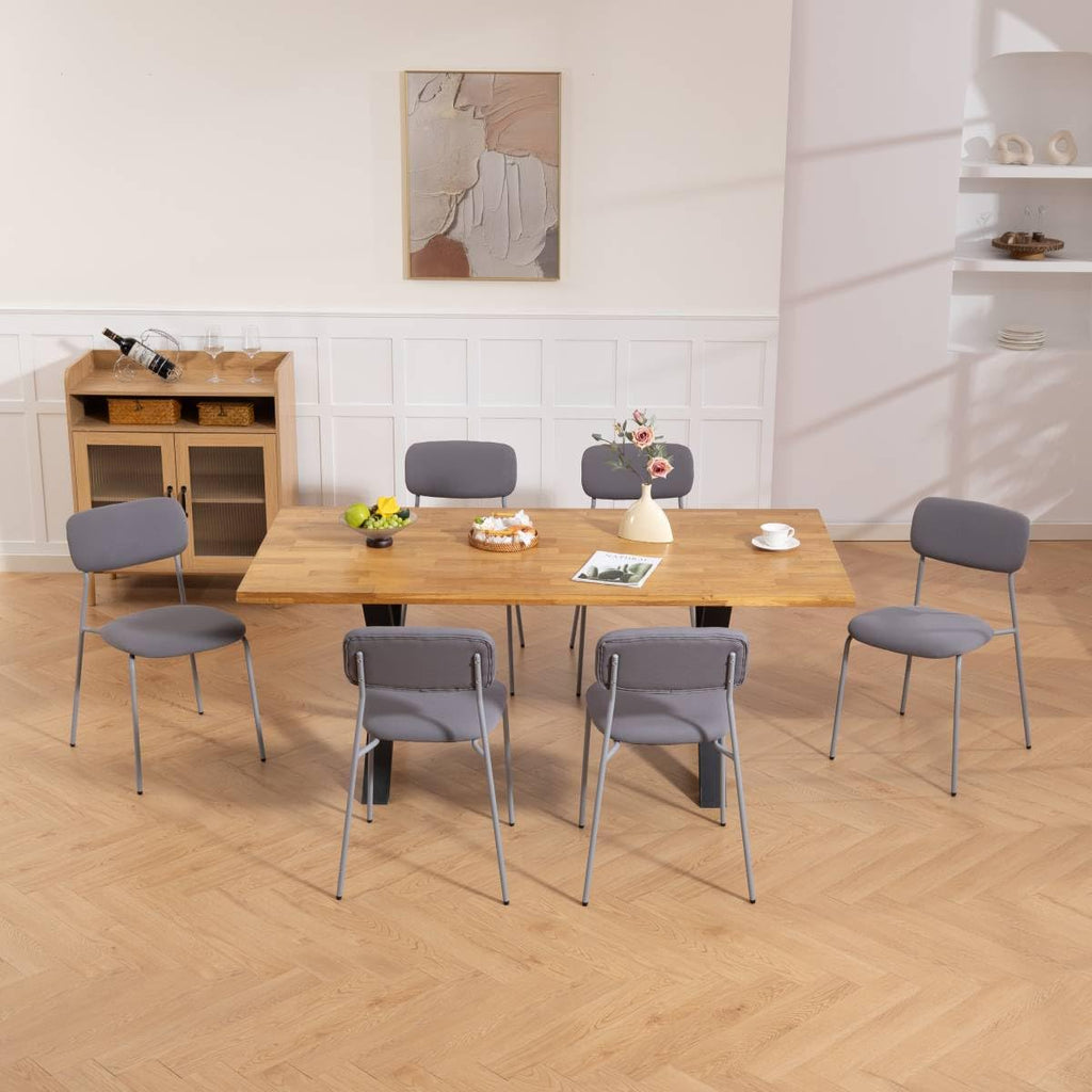 Grey Padded Stackable Chairs Set of 4 C19083