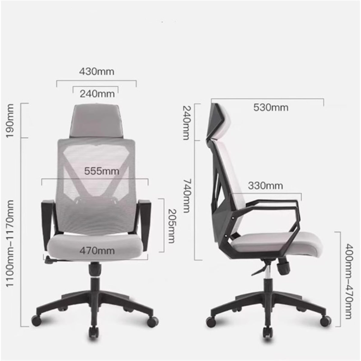 Adjustable Swivel Ergonomic Mid-Back Mesh Office Chair with Wheels T539
